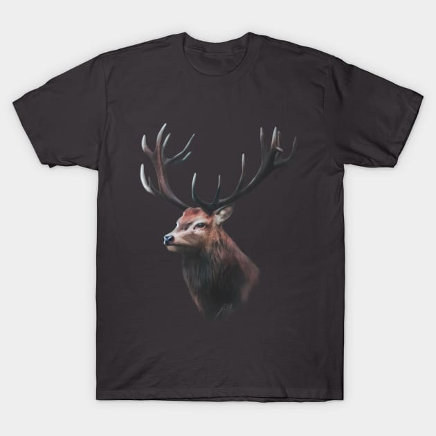 Deer Portrait T-Shirt by lunaroveda